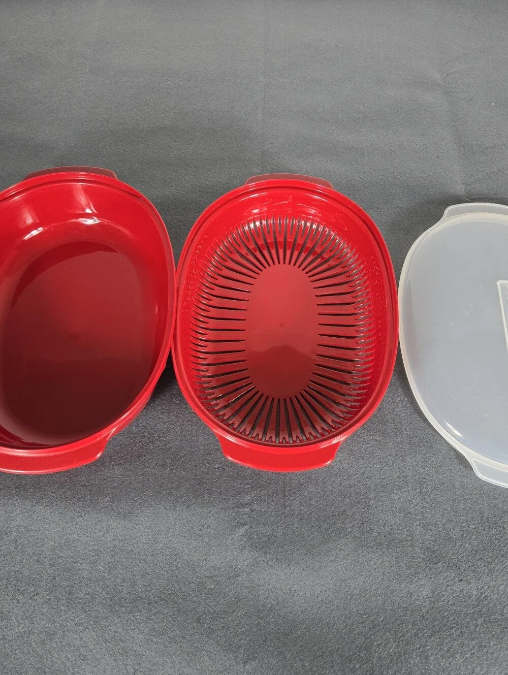KitchenAid Red Microwave Steamer with Clear Lid